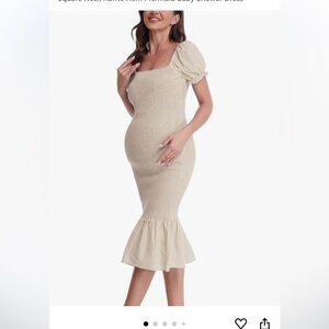 Cream / apricot maternity dress Bodycon midi